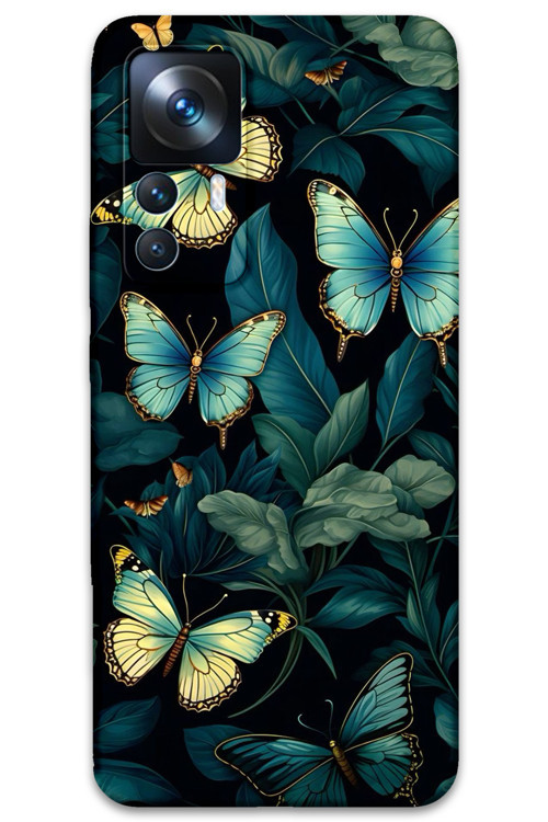 Xiaomi Mi 12T Pro Uyumlu Kelebek Desenli Telefon Kılıfı + Ekran Koruyucu - 5791