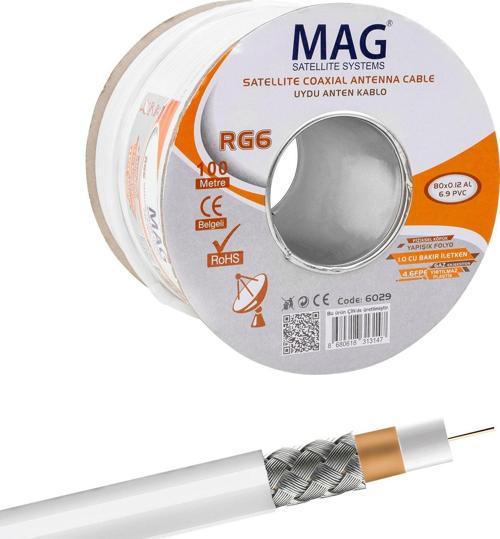 MAG RG6/U4 SAT1 BAKIR ANTEN KABLOSU (100 METRE)