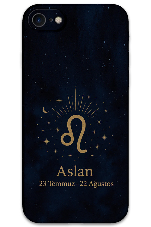 İphone 7 Uyumlu Aslan Burcu Desenli Telefon Kılıfı + Ekran Koruyucu - 5772