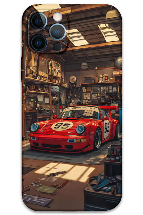 İphone 12 Pro Uyumlu Araba Desenli Telefon Kılıfı + Ekran Koruyucu - 5759