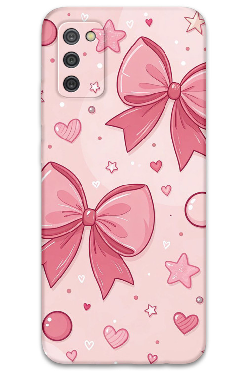 Galaxy A03S Uyumlu Kurdele Desenli Telefon Kılıfı + Ekran Koruyucu - 5803