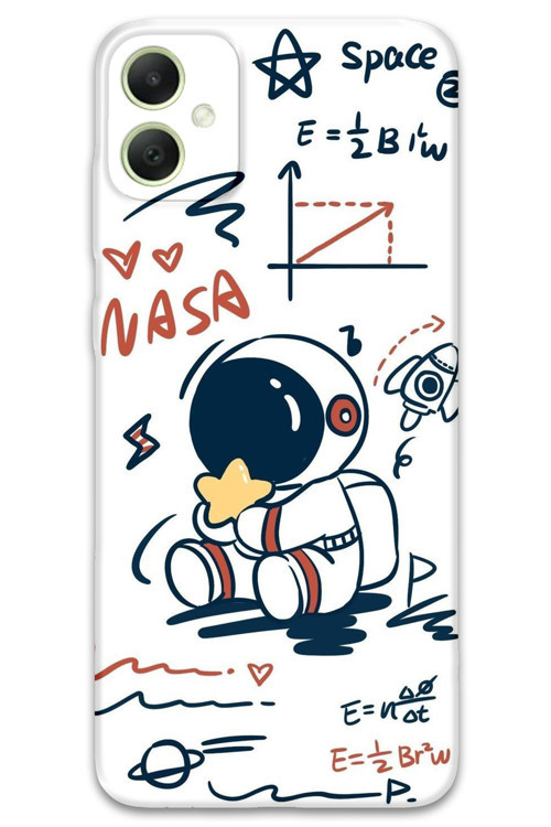 Galaxy A04 Uyumlu Astronot Desenli Telefon Kılıfı + Ekran Koruyucu - 5858