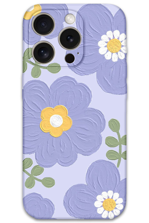 İphone 15 Pro Uyumlu Çiçek Desenli Telefon Kılıfı + Ekran Koruyucu - 5799