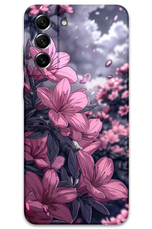 Galaxy S21 Fe Uyumlu Çiçek Desenli Telefon Kılıfı + Ekran Koruyucu - 5796