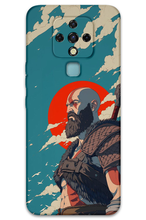 Tecno Camon 16 Uyumlu Kratos Desenli Telefon Kılıfı + Ekran Koruyucu - 5824