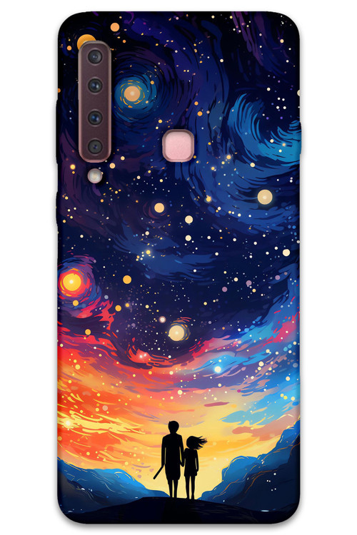 Galaxy A9 2018 Uyumlu Uzay Desenli Telefon Kılıfı + Ekran Koruyucu - 5863