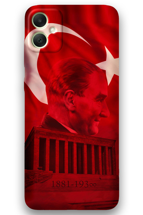 Galaxy A04E Uyumlu Atatürk Desenli Telefon Kılıfı + Ekran Koruyucu - 5848