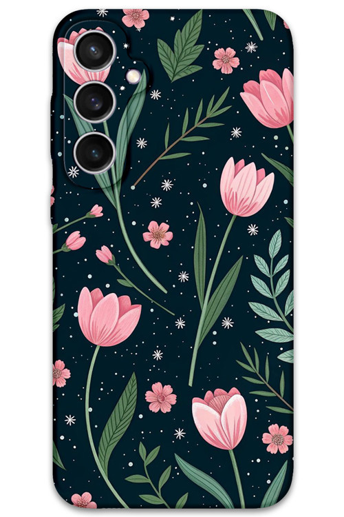 Galaxy S25 Plus Uyumlu Çiçek Desenli Telefon Kılıfı + Ekran Koruyucu - 5788