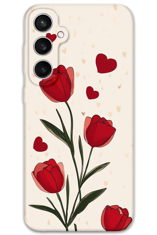 Galaxy S25 Plus Uyumlu Çiçek Desenli Telefon Kılıfı + Ekran Koruyucu - 5789