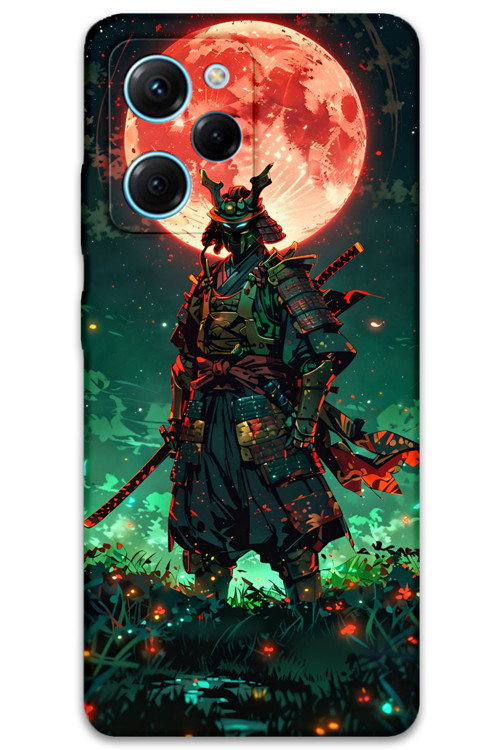 Poco X5 Pro Uyumlu Samuray Desenli Telefon Kılıfı + Ekran Koruyucu - 5822
