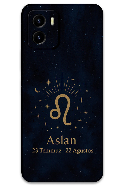 Vivo Y15S Uyumlu Aslan Burcu Desenli Telefon Kılıfı + Ekran Koruyucu - 5772