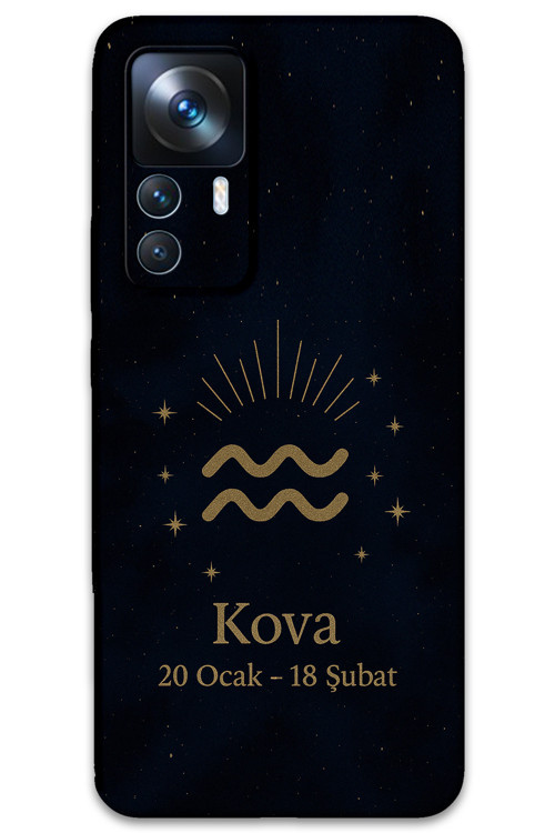 Xiaomi Mi 12T Uyumlu Kova Burcu Desenli Telefon Kılıfı + Ekran Koruyucu - 5778