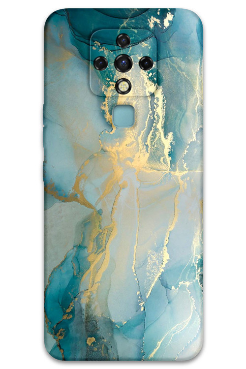 Tecno Camon 16 Uyumlu Mermer Desenli Telefon Kılıfı + Ekran Koruyucu - 5814