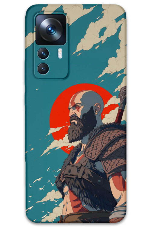 Xiaomi Mi 12T Pro Uyumlu Kratos Desenli Telefon Kılıfı + Ekran Koruyucu - 5824