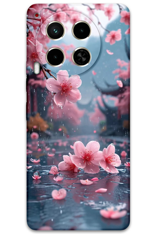 Tecno Camon 30 Uyumlu Çiçek Desenli Telefon Kılıfı + Ekran Koruyucu - 5794