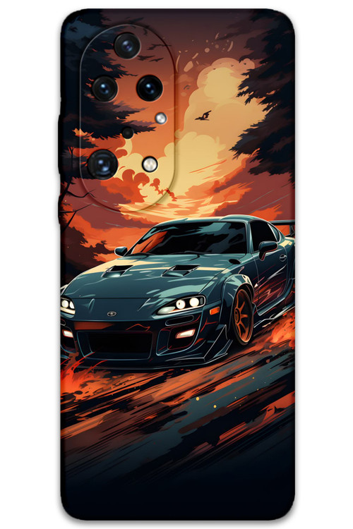 Huawei P50 Pro Uyumlu Araba Desenli Telefon Kılıfı + Ekran Koruyucu - 5766