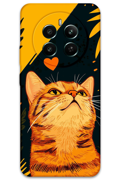 Realme 12 Plus Uyumlu Kedi Desenli Telefon Kılıfı + Ekran Koruyucu - 5783