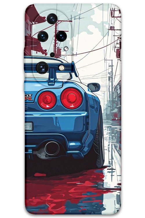 Huawei P50 Pro Uyumlu Araba Desenli Telefon Kılıfı + Ekran Koruyucu - 5761