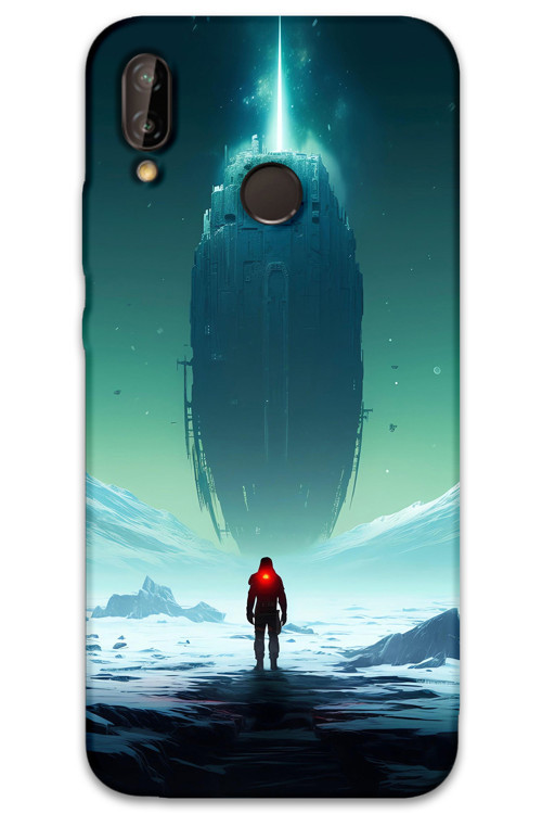 Huawei P20 Lite Uyumlu Uzay Desenli Telefon Kılıfı + Ekran Koruyucu - 5864