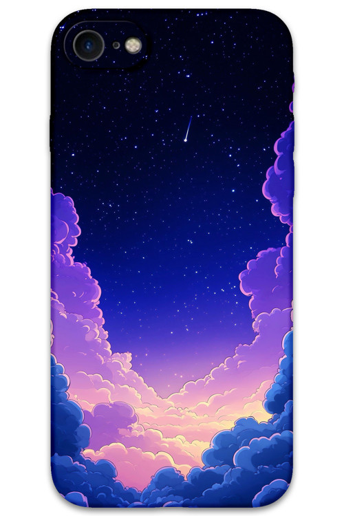 İphone Se 2020 Uyumlu Uzay Desenli Telefon Kılıfı + Ekran Koruyucu - 5867