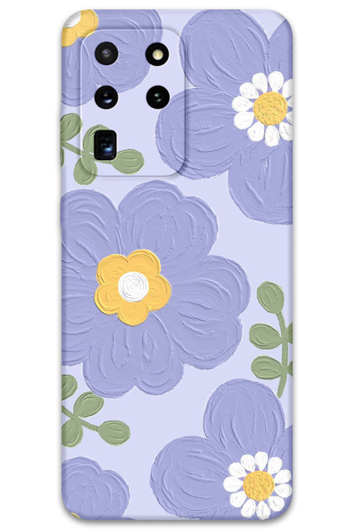 Galaxy S20 Ultra Uyumlu Çiçek Desenli Telefon Kılıfı + Ekran Koruyucu - 5799