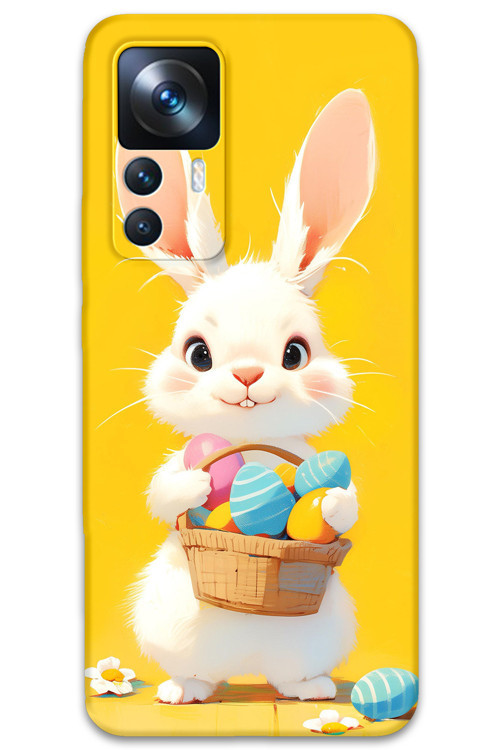 Xiaomi Mi 12T Pro Uyumlu Tavşan Desenli Telefon Kılıfı + Ekran Koruyucu - 5806
