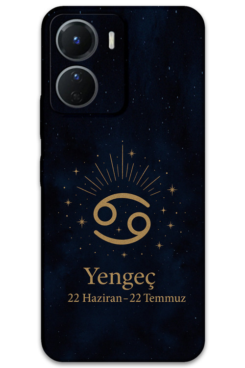 Vivo Y16 Uyumlu Yengeç Burcu Desenli Telefon Kılıfı + Ekran Koruyucu - 5771