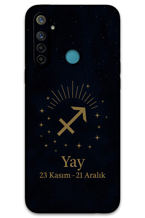 Realme 5İ Uyumlu Yay Burcu Desenli Telefon Kılıfı + Ekran Koruyucu - 5776