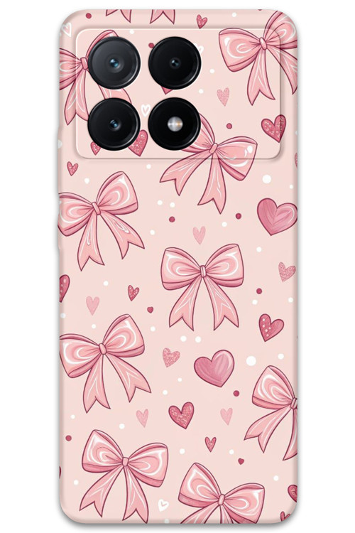 Poco X6 Pro Uyumlu Kurdele Desenli Telefon Kılıfı + Ekran Koruyucu - 5802