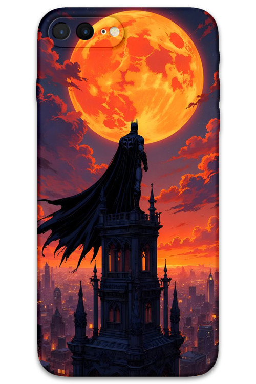 İphone 8 Plus Uyumlu Batman Desenli Telefon Kılıfı + Ekran Koruyucu - 5829