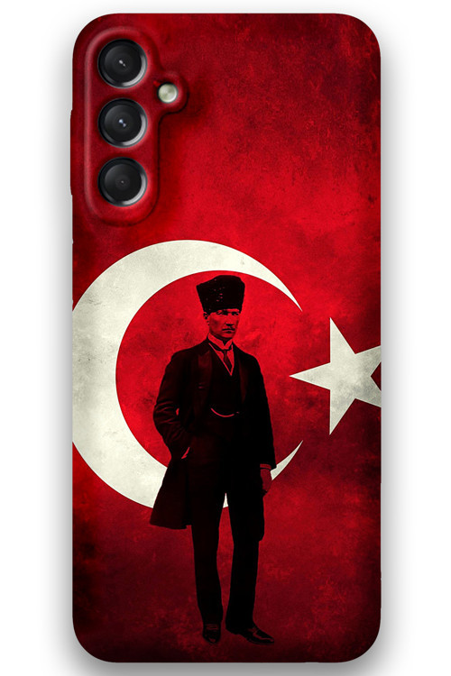 Galaxy A05S Uyumlu Atatürk Desenli Telefon Kılıfı + Ekran Koruyucu - 5849