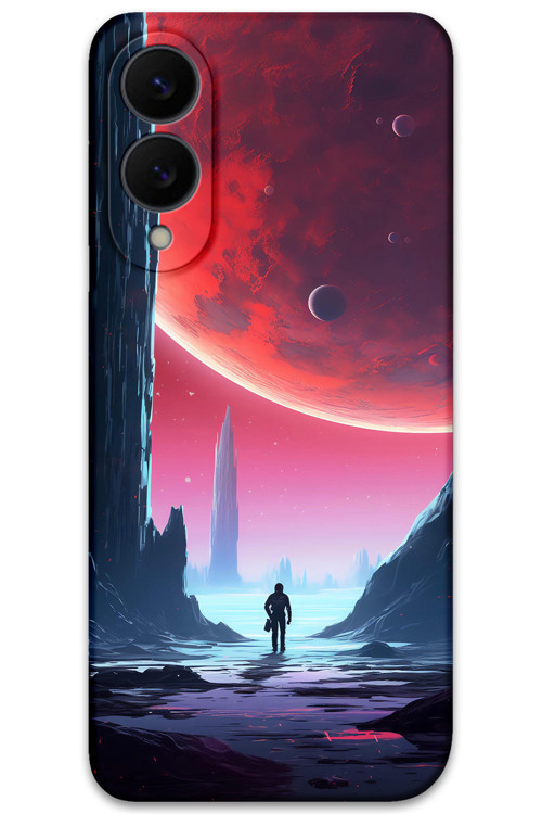 Galaxy S25 Edge Uyumlu Uzay Desenli Telefon Kılıfı + Ekran Koruyucu - 5860