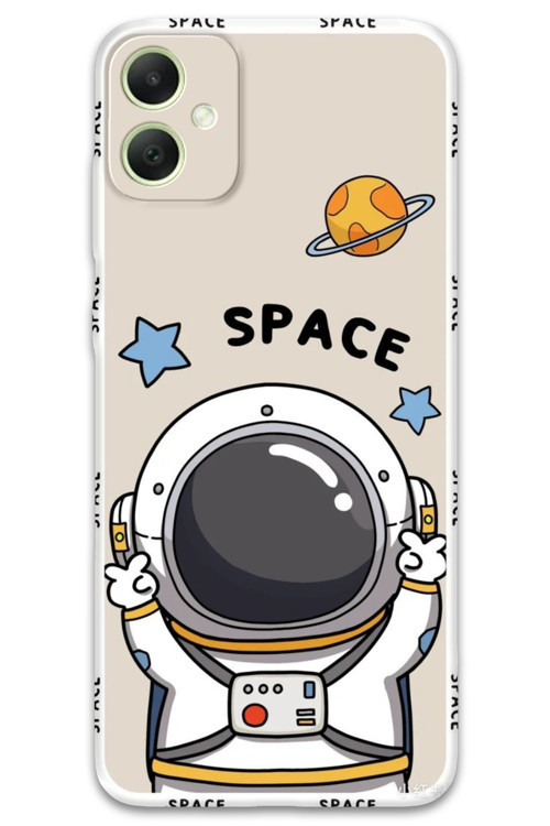 Galaxy A06 Uyumlu Astronot Desenli Telefon Kılıfı + Ekran Koruyucu - 5865
