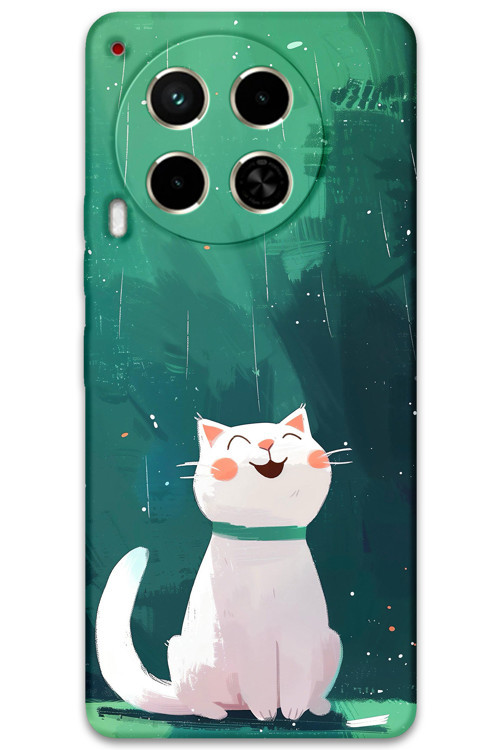 Tecno Camon 30 Uyumlu Kedi Desenli Telefon Kılıfı + Ekran Koruyucu - 5781