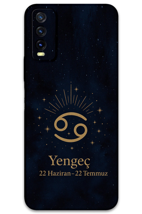 Vivo Y20 Uyumlu Yengeç Burcu Desenli Telefon Kılıfı + Ekran Koruyucu - 5771