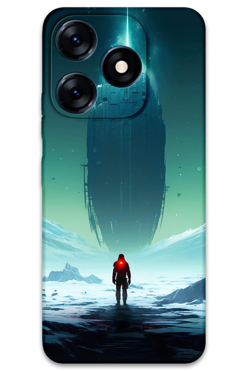 Tecno Spark 10C Uyumlu Uzay Desenli Telefon Kılıfı + Ekran Koruyucu - 5864