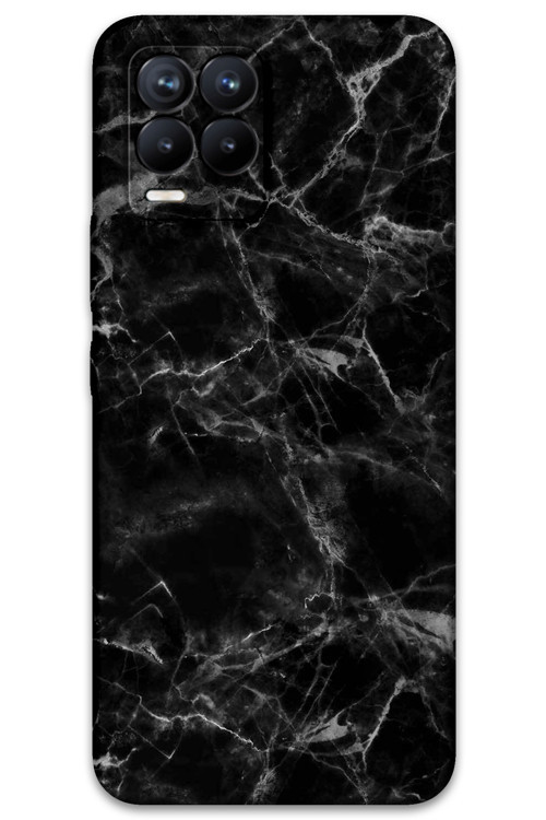 Realme 8 Pro Uyumlu Mermer Desenli Telefon Kılıfı + Ekran Koruyucu - 5815