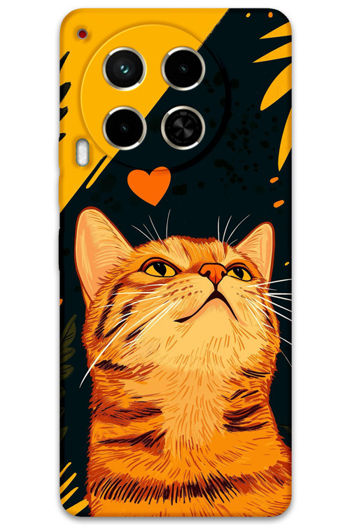 Tecno Camon 30 Uyumlu Kedi Desenli Telefon Kılıfı + Ekran Koruyucu - 5783
