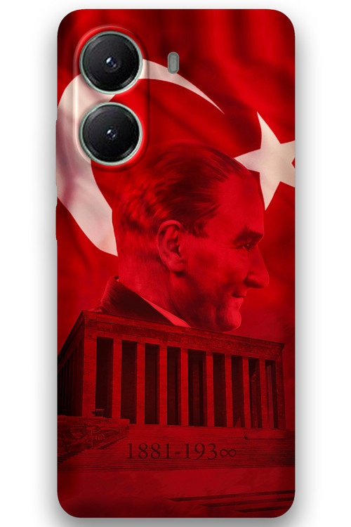 Poco X7 Pro Uyumlu Atatürk Desenli Telefon Kılıfı + Ekran Koruyucu - 5848