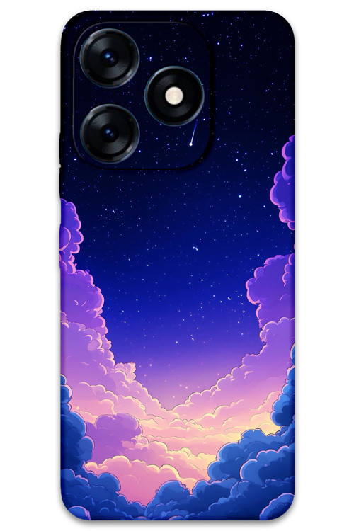 Tecno Spark 10C Uyumlu Uzay Desenli Telefon Kılıfı + Ekran Koruyucu - 5867