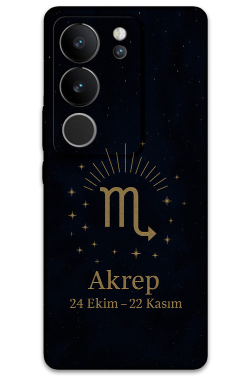 Vivo V29 Uyumlu Akrep Burcu Desenli Telefon Kılıfı + Ekran Koruyucu - 5775