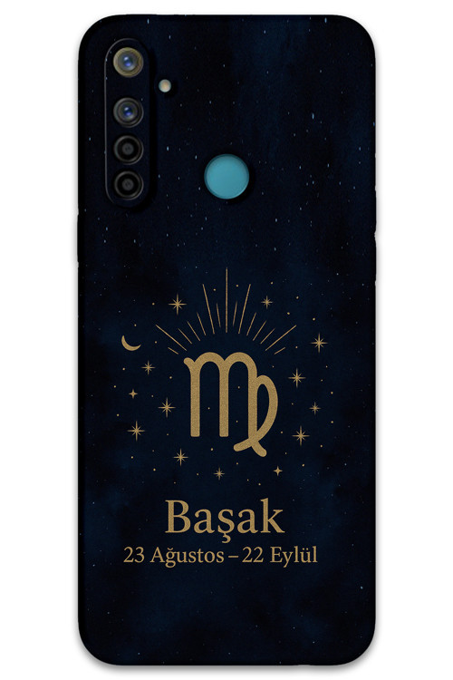 Realme 6İ Uyumlu Başak Burcu Desenli Telefon Kılıfı + Ekran Koruyucu - 5773