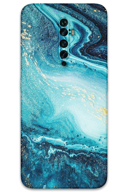 Oppo Reno 2Z Uyumlu Mermer Desenli Telefon Kılıfı + Ekran Koruyucu - 5818
