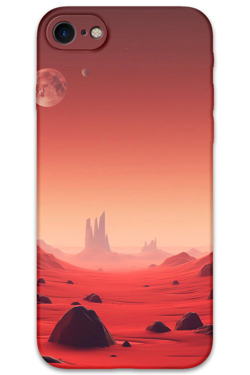 İphone Se 2022 Uyumlu Uzay Desenli Telefon Kılıfı + Ekran Koruyucu - 5859