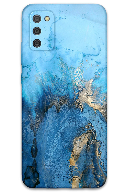 Galaxy A02S Uyumlu Mermer Desenli Telefon Kılıfı + Ekran Koruyucu - 5812