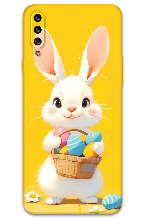 Galaxy A20S Uyumlu Tavşan Desenli Telefon Kılıfı + Ekran Koruyucu - 5806