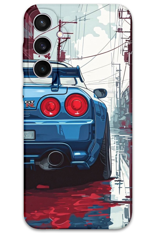 Galaxy S23 Fe Uyumlu Araba Desenli Telefon Kılıfı + Ekran Koruyucu - 5761