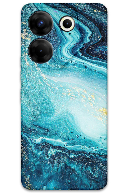 Tecno Camon 20 Uyumlu Mermer Desenli Telefon Kılıfı + Ekran Koruyucu - 5818