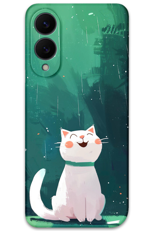 Galaxy S25 Edge Uyumlu Kedi Desenli Telefon Kılıfı + Ekran Koruyucu - 5781