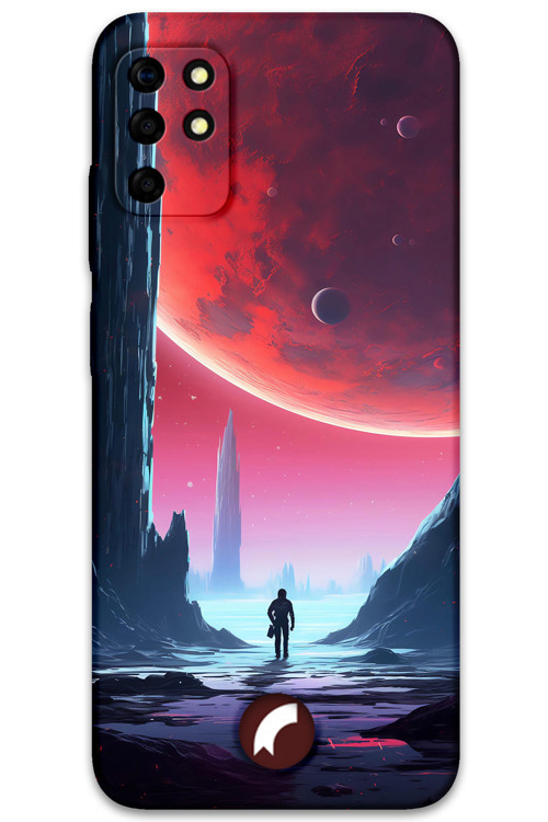 Reeder S19 Max Uyumlu Uzay Desenli Telefon Kılıfı + Ekran Koruyucu - 5860